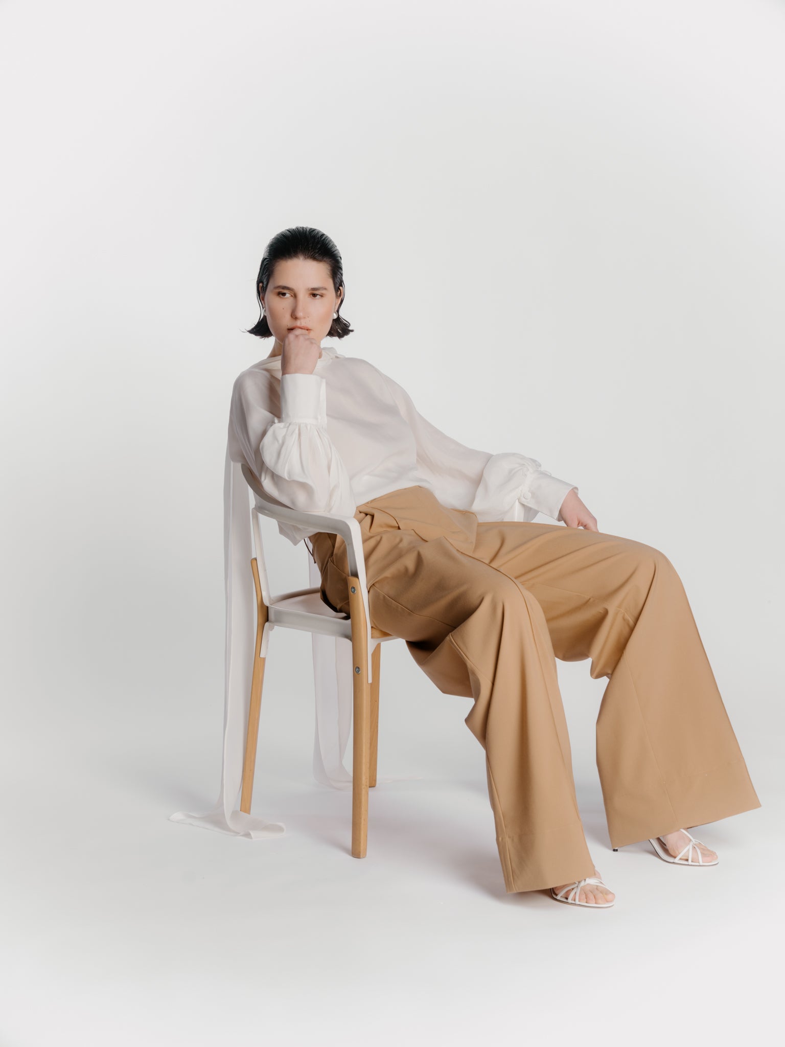 Wool Asymmetric Vest - Black