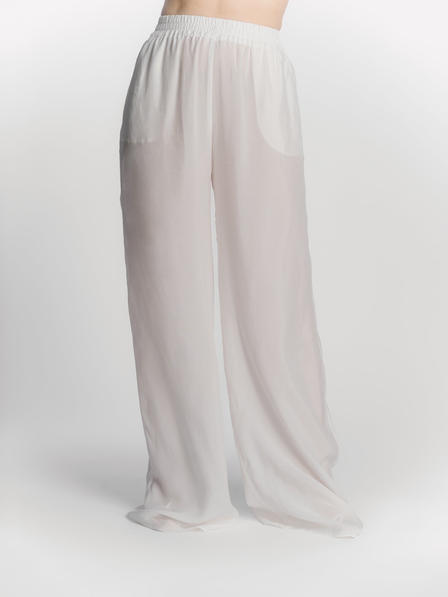 Cupro Loose Trousers - Off-White by Zamsee