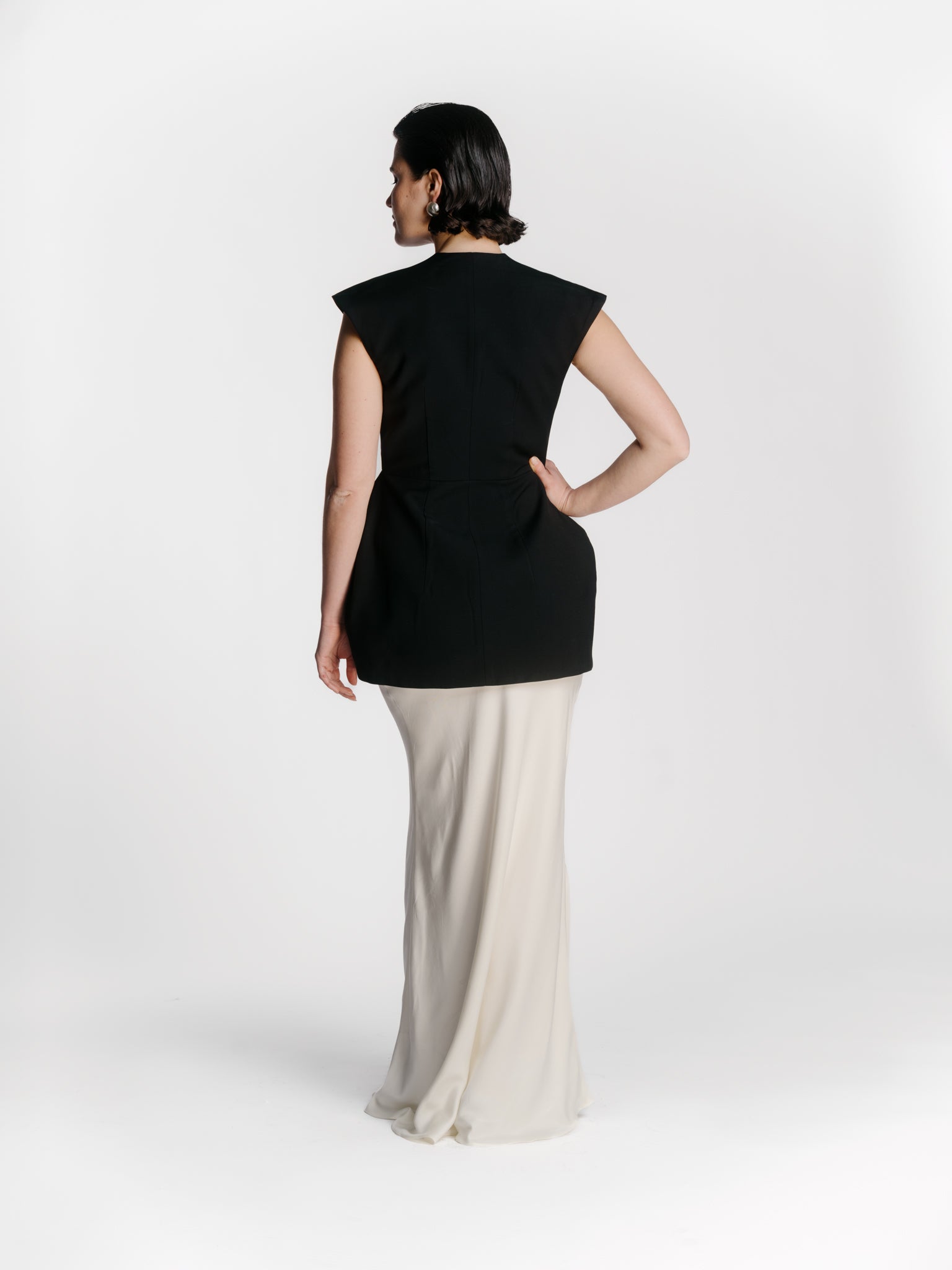 Bias Cut Skirt in Off-White by Zamsee