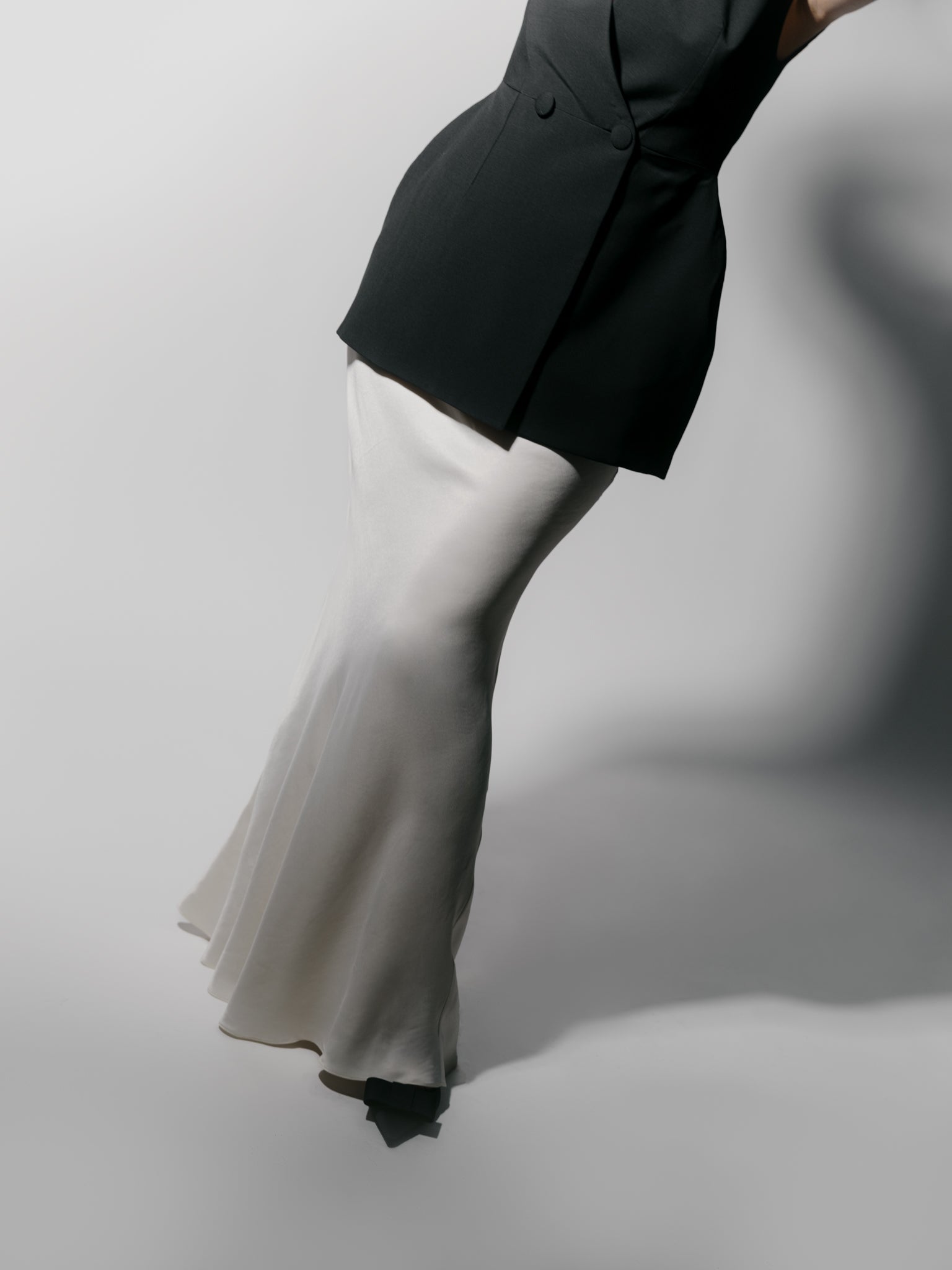 Bias Cut Skirt in Off-White by Zamsee