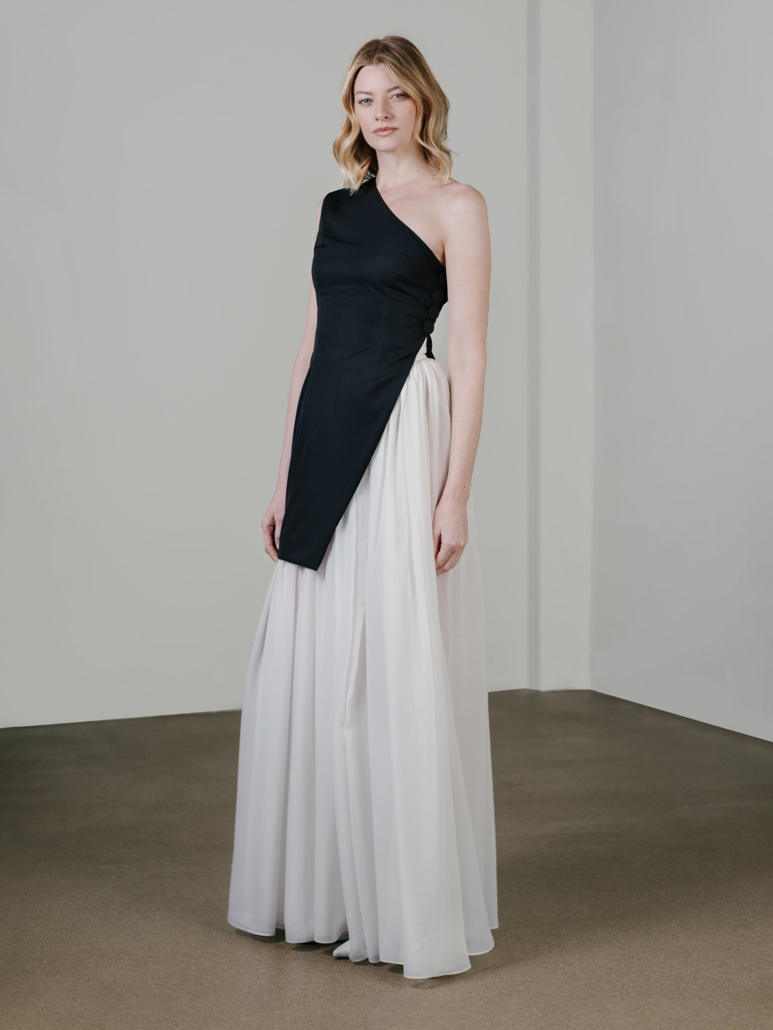Wool Asymmetric Vest - Black by Zamsee
