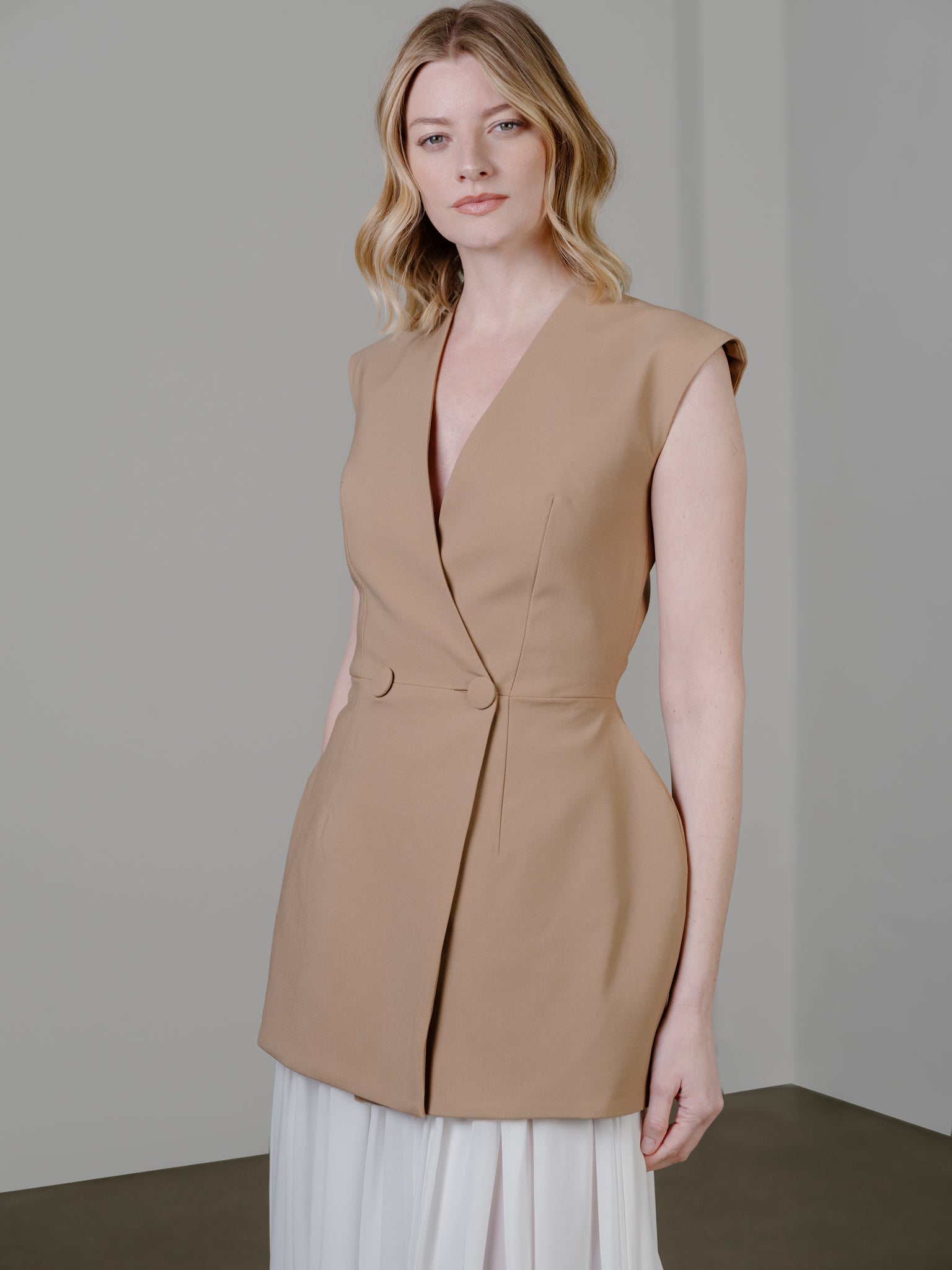 Zamsee Structured Lapeless Vest