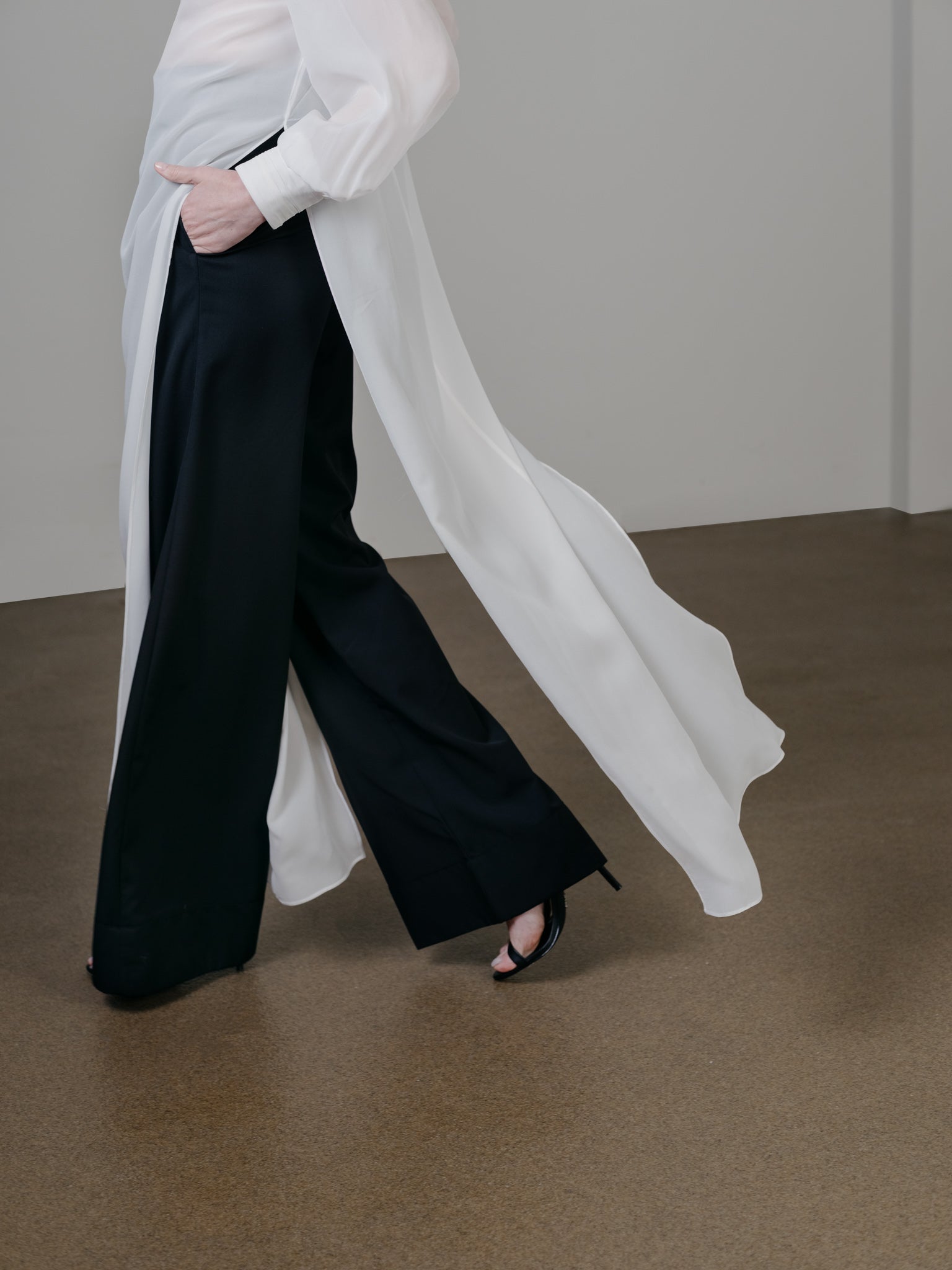 Silk Floor-Length Blouse with Side Slit by Zamsee