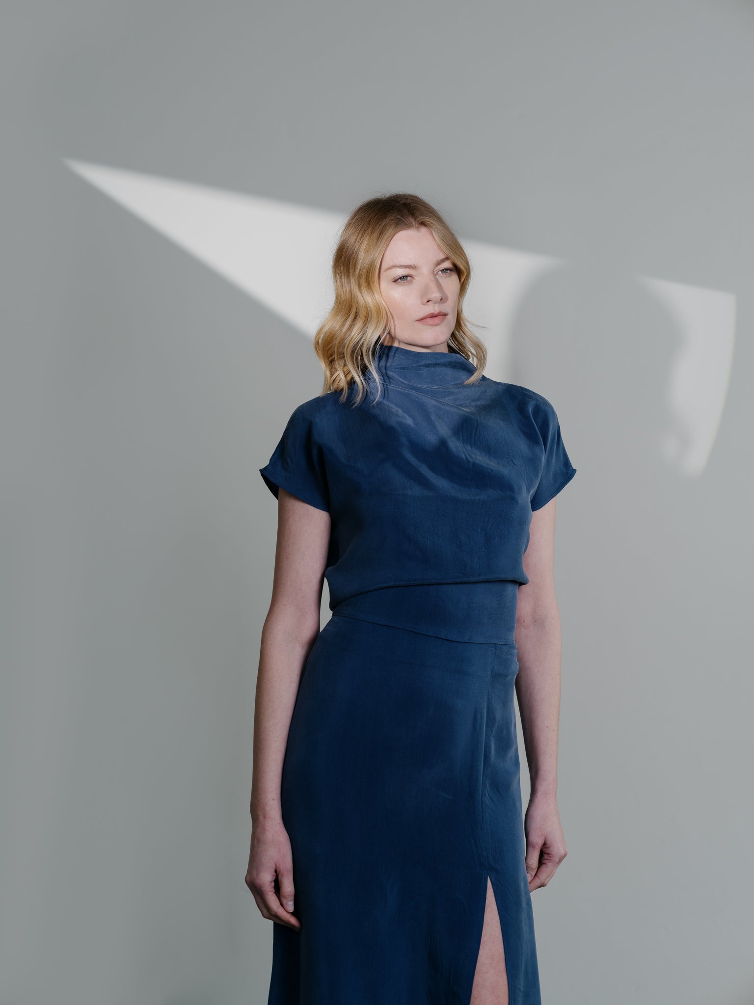 Open-Back Top in Dolphin Blue by Zamsee