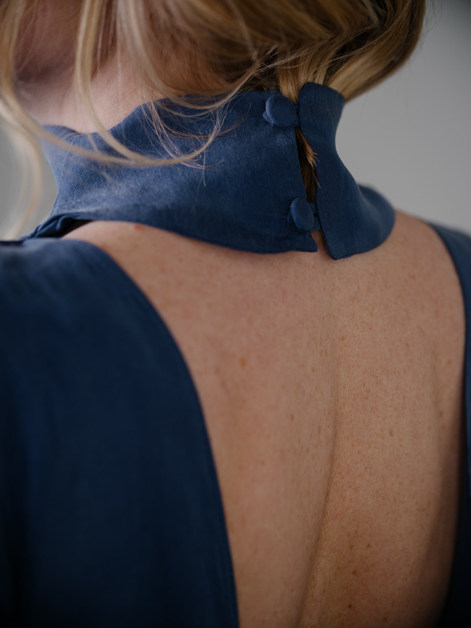 Open-Back Top in Dolphin Blue by Zamsee