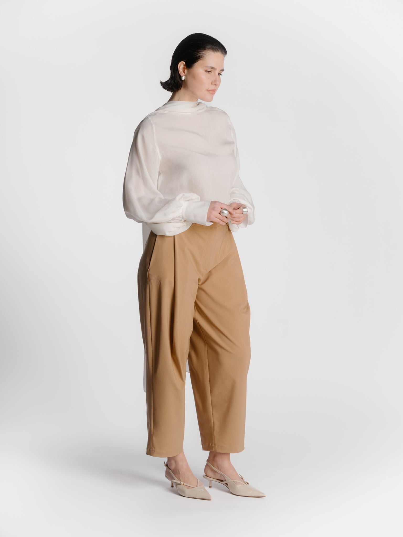 Wool Tapered Trousers - Brown by Zamsee