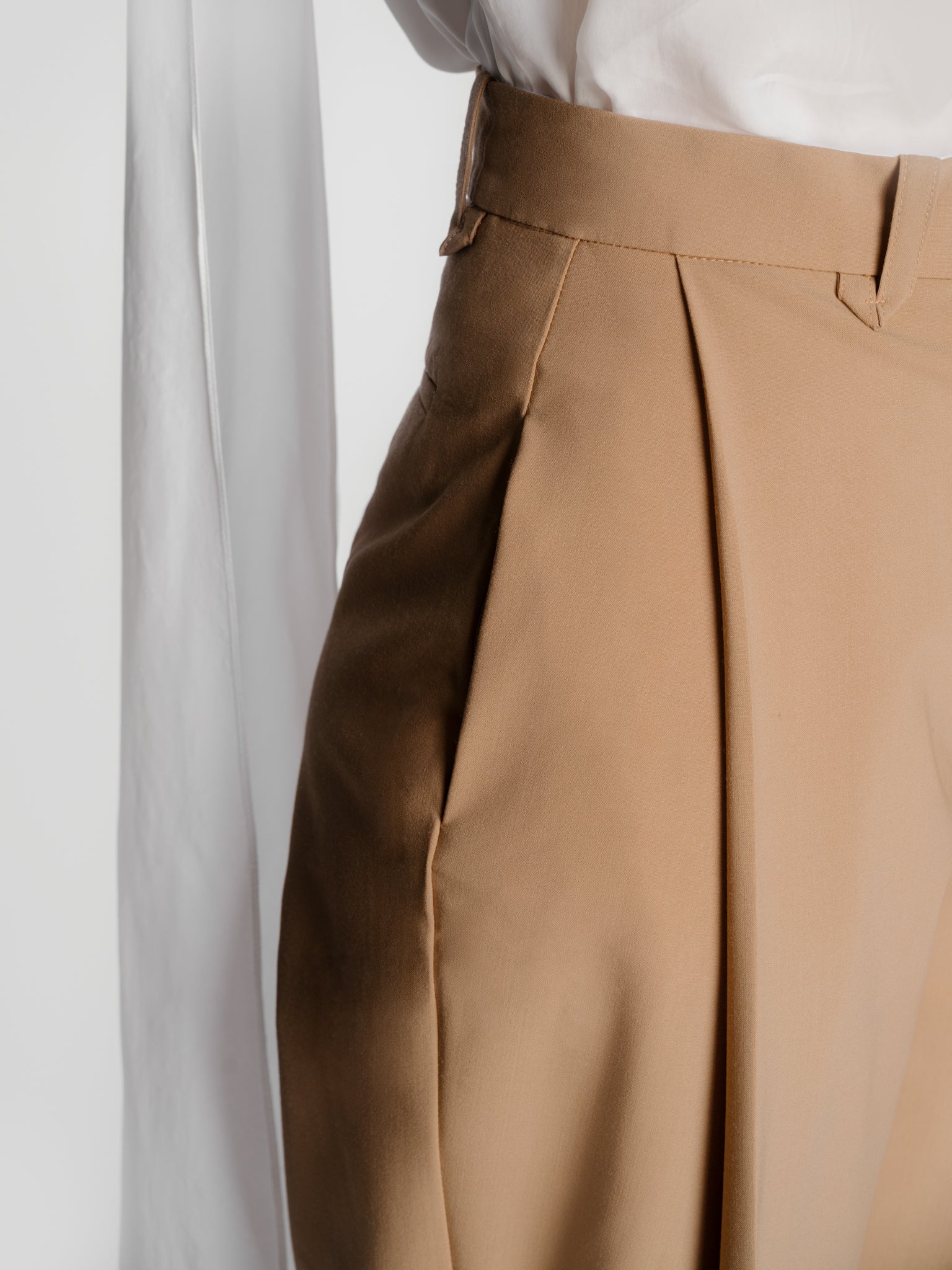 Wool Tapered Trousers - Brown by Zamsee