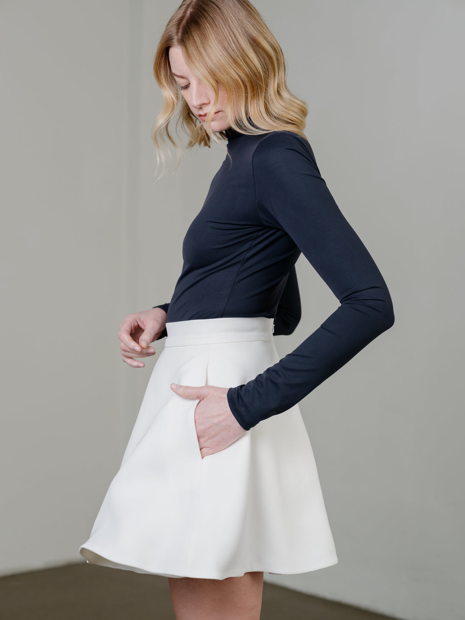 High Neck Blouse in Black by Zamsee
